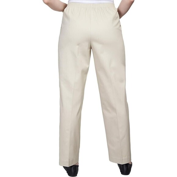 Alfred Dunner Women High-Rise Pull-On Dress Pants Workwear Cotton Stone Size 10S - Picture 5 of 5